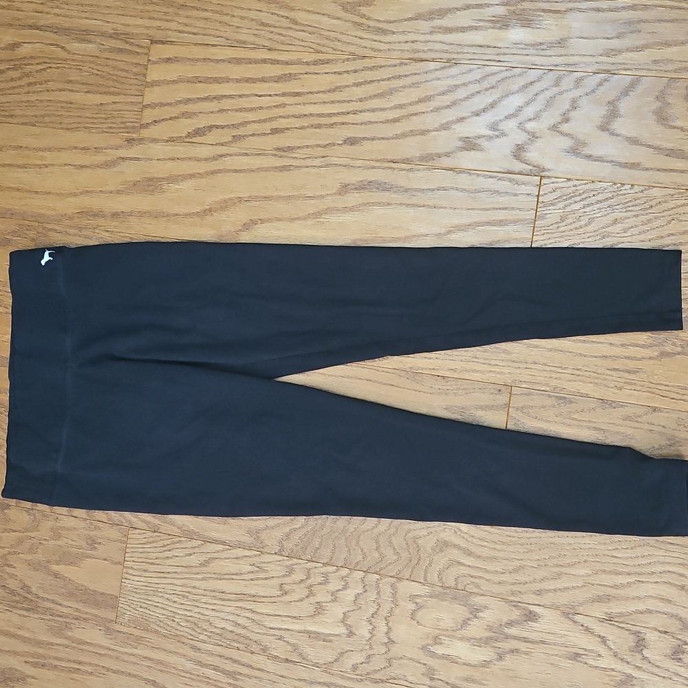 PINK Victoria's Secret Black yoga Leggings Dog Logo Sz Small
